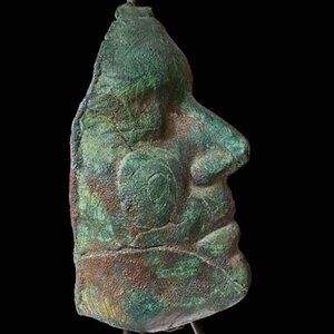 Handmade Casting Face Mask, Ceramic w/Faux Copper